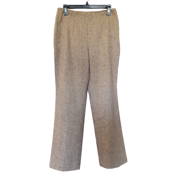 Eddie Bauer Bremerton‎ pants size 8 petite wool blend speckled brown side zip - Picture 1 of 10